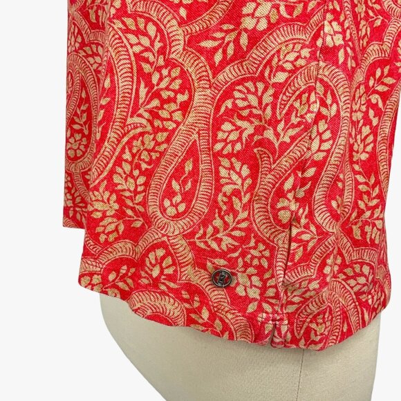 Bogner Size M Paisley Polo Shirt Pink Short Sleeve Collared Golf Leisure - Picture 7 of 12